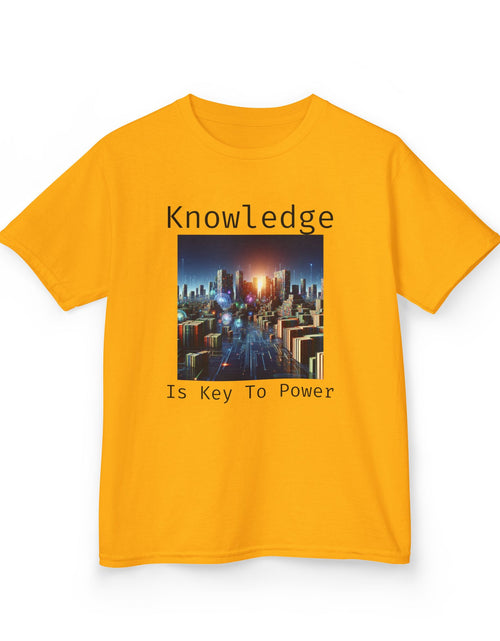 Load image into Gallery viewer, Knowledge Is Key to Power Kids Tee, Inspirational T-Shirt for Youth, Perfect for Back to School, Family Gatherings, Gift for Kids
