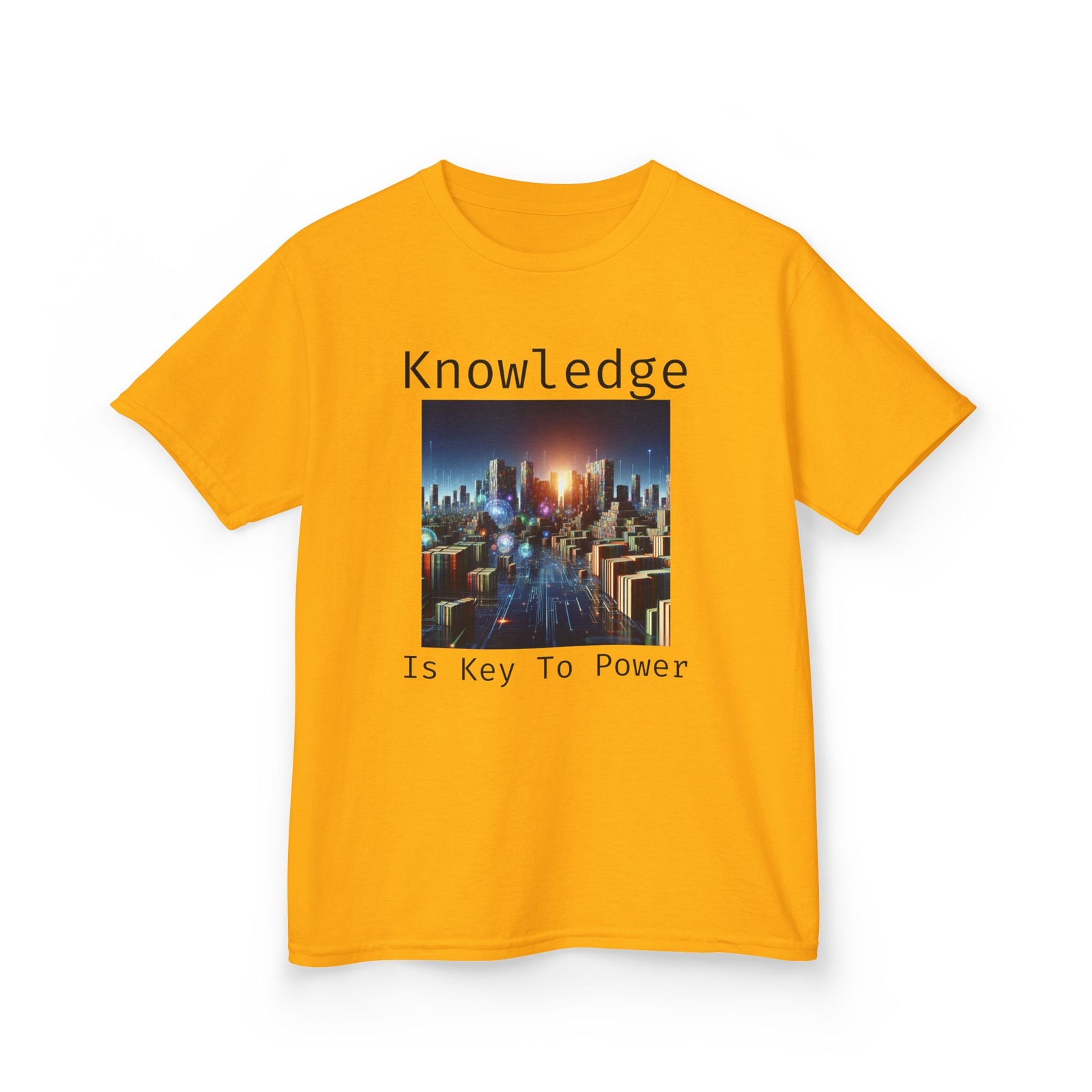 Knowledge Is Key to Power Kids Tee, Inspirational T-Shirt for Youth, Perfect for Back to School, Family Gatherings, Gift for Kids
