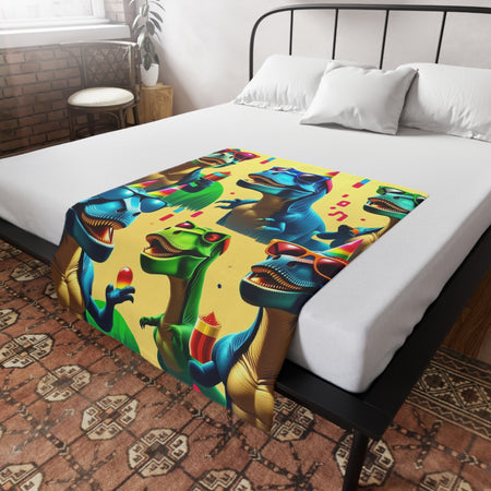 Dinosaur Party Blanket - Plush Fleece