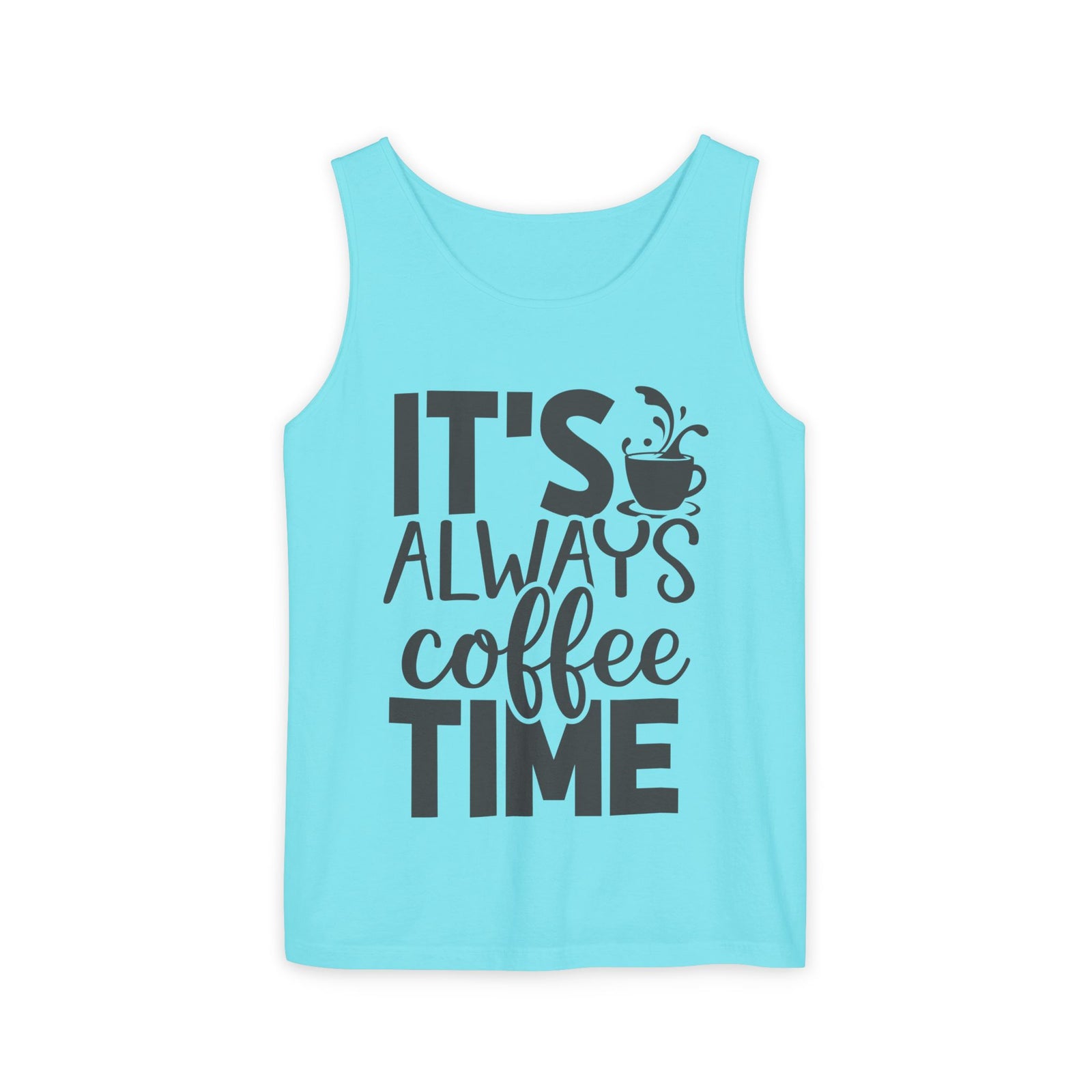 Coffee Time Tank Top, Stylish Unisex Tee, Coffee Lover Gift, Summer Fashion, Relaxed Vibe, Casual Wear