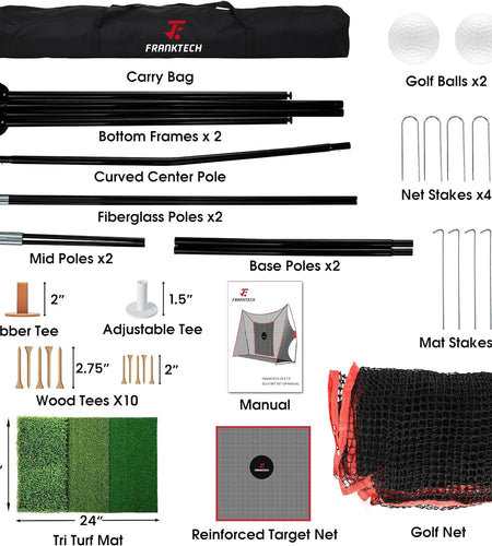 Golf Hitting Net Heavy Duty Golf Practice Net for Backyard Driving Golf Net with High Impact Chipping Hitting Target Golf Driving Practice Net Include Carry Bag Golf Balls for Indoor Outdoor