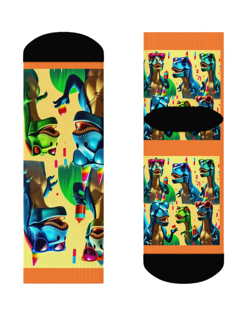 Load image into Gallery viewer, Dinosaur Party Crew Socks
