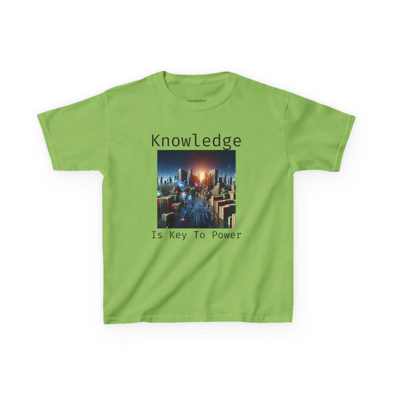 Knowledge Is Key to Power Kids Tee, Inspirational T-Shirt for Youth, Perfect for Back to School, Family Gatherings, Gift for Kids
