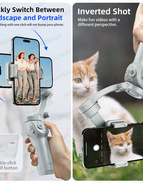Load image into Gallery viewer, Handheld Gimbal Stabilizer Selfie Tripod with Fill Light for Smartphone 3-Axis anti Shake Gimbal Foldable for Xiaomi Iphone
