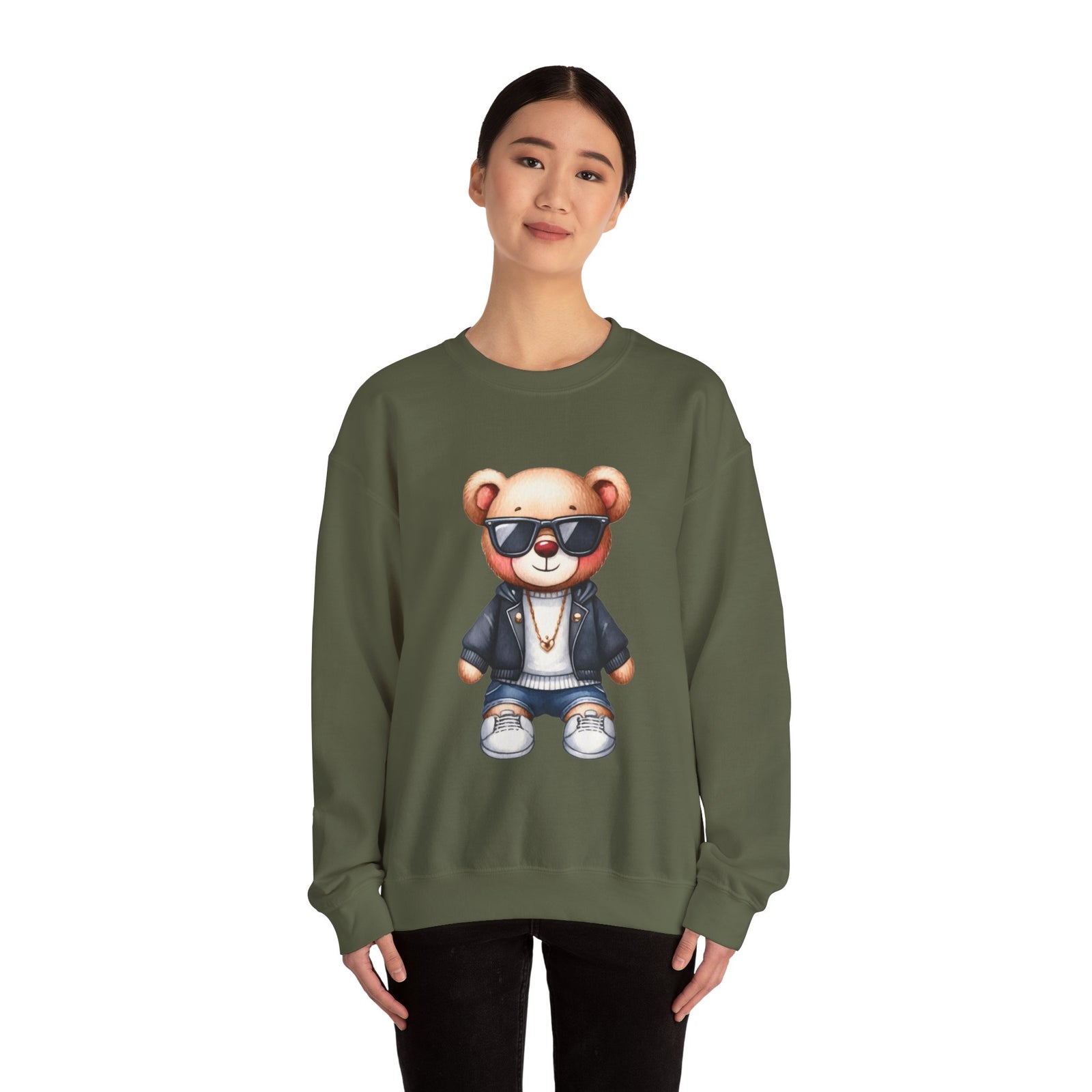 Cool Bear Graphic Sweatshirt - Unisex Crewneck, Comfy Casual Wear, Perfect Gift for Friends, Unique Design for Cozy Days