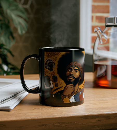 Coffee Mug - 70's Vibe Black Mug (11oz, 15oz)