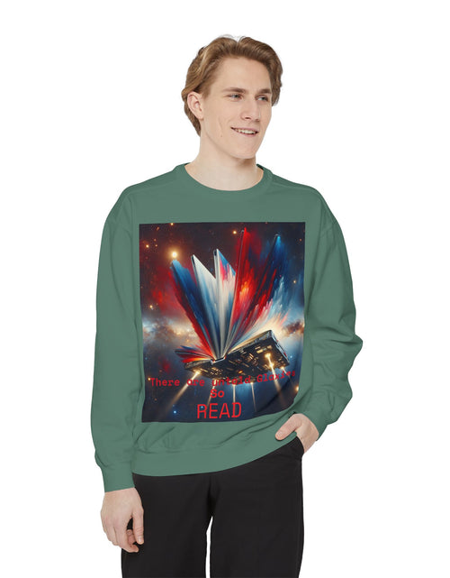 Load image into Gallery viewer, Books Lover Galaxy Sweatshirt
