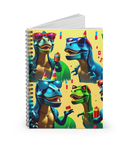 Dinosaur Notebook - Spiral Ruled Line Journal