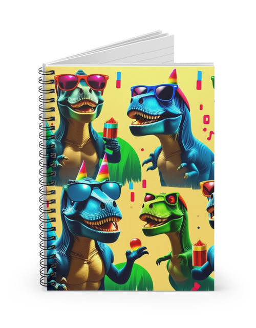 Load image into Gallery viewer, Dinosaur Notebook - Spiral Ruled Line Journal
