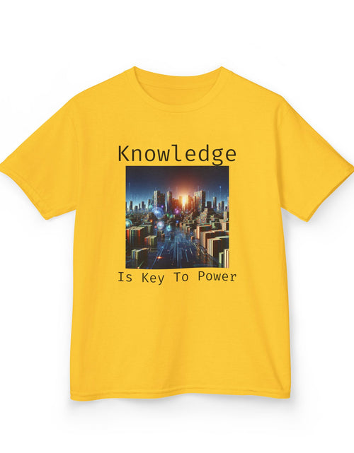 Load image into Gallery viewer, Knowledge Is Key to Power Kids Tee, Inspirational T-Shirt for Youth, Perfect for Back to School, Family Gatherings, Gift for Kids

