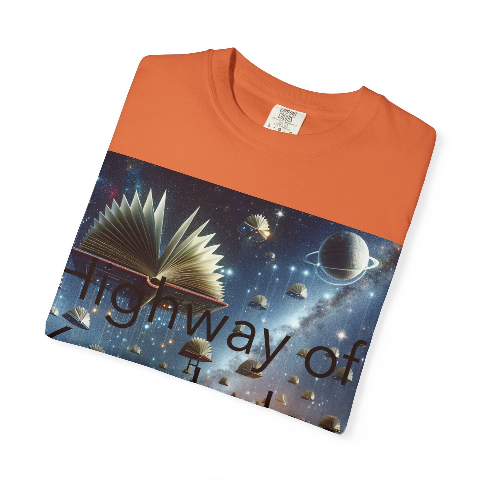 Highway of Knowledge Unisex Garment-Dyed T-shirt, Casual Tee, Gift for Readers, Book Lovers T-shirt, Unique Graphic Tee, Educational Apparel