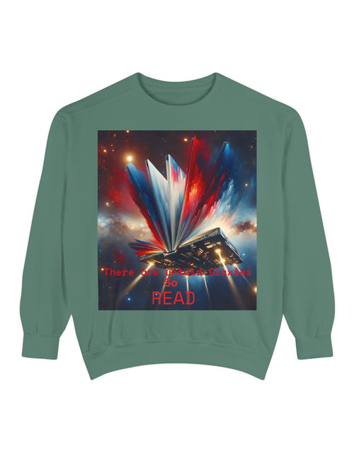 Load image into Gallery viewer, Books Lover Galaxy Sweatshirt
