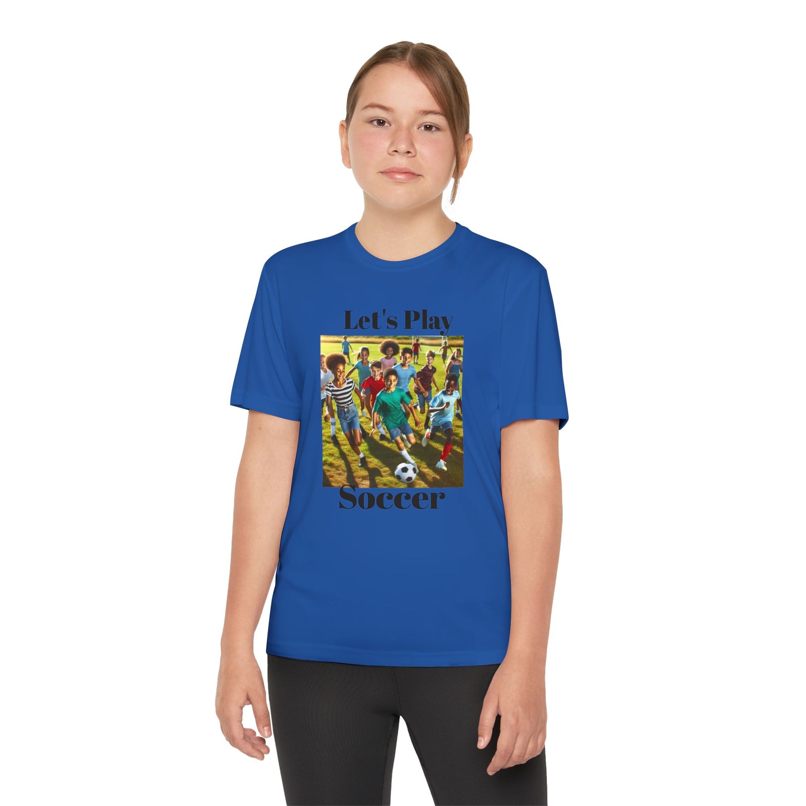 Youth Soccer Tee - Let's Play Soccer, Kids Sports Shirt, Soccer T-Shirt, Activewear for Boys & Girls, Team Spirit Apparel