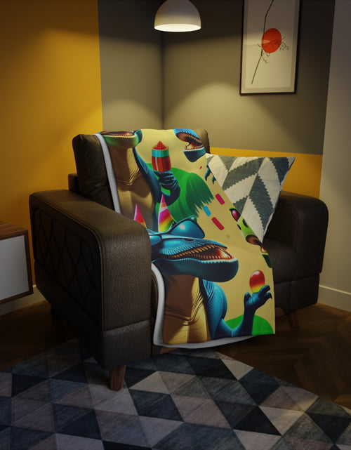 Load image into Gallery viewer, Dinosaur Party Blanket - Plush Fleece
