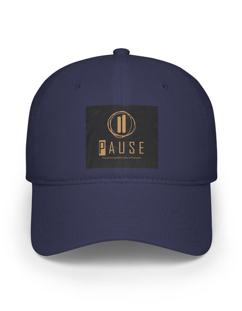 Load image into Gallery viewer, Pause Low Profile Baseball Cap, Relaxed Fit Hat, Casual Headwear, Gift for Him or Her, Everyday Cap, Adjustable Dad Hat
