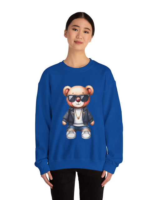 Load image into Gallery viewer, Cool Bear Graphic Sweatshirt - Unisex Crewneck, Comfy Casual Wear, Perfect Gift for Friends, Unique Design for Cozy Days
