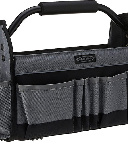 15" Collapsible Tool Tote, Grey and Black Tool Tote Bag, 22015