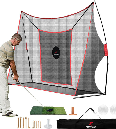 Golf Hitting Net Heavy Duty Golf Practice Net for Backyard Driving Golf Net with High Impact Chipping Hitting Target Golf Driving Practice Net Include Carry Bag Golf Balls for Indoor Outdoor