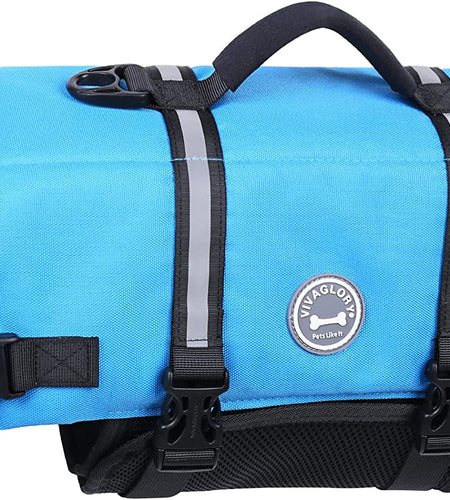 Ripstop Dog Life Vest, Reflective & Adjustable Life Jacket for Dogs with Rescue Handle for Swimming & Boating