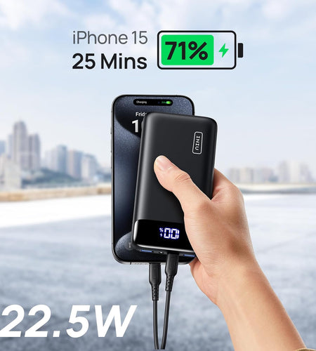 Portable Charger, 22.5W 20000Mah USB C in & Out Power Bank Fast Charging, PD 3.0+QC 4.0 LED Display Phone Battery Pack Compatible with Iphone 15 14 13 12 Pro Samsung S21 Google Ipad Tablet, Etc.